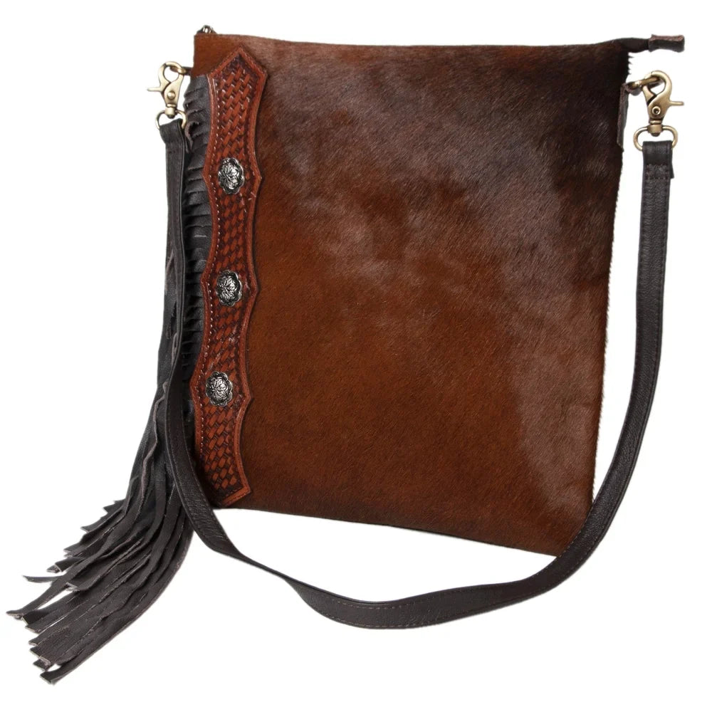 Tooled purse Hand handbag OHLAY HOBO western Genuine Hair-on Leather bag women KB KBK101