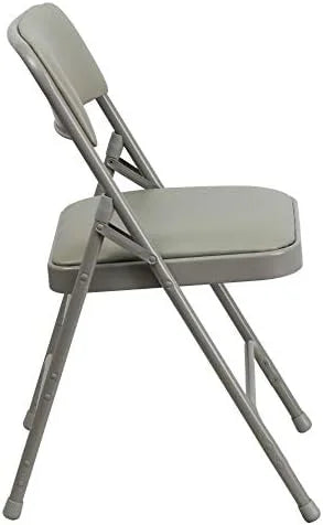 Curved Hinged Chair Braced Series Pack Folding 4 Triple & Metal Vinyl HERCULES Double Gray