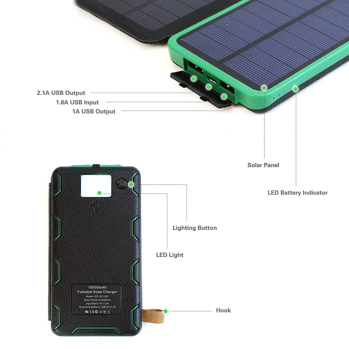 Phone Bank 500000mAh Tablets Charger For External Solar Cell Panel Power Battery