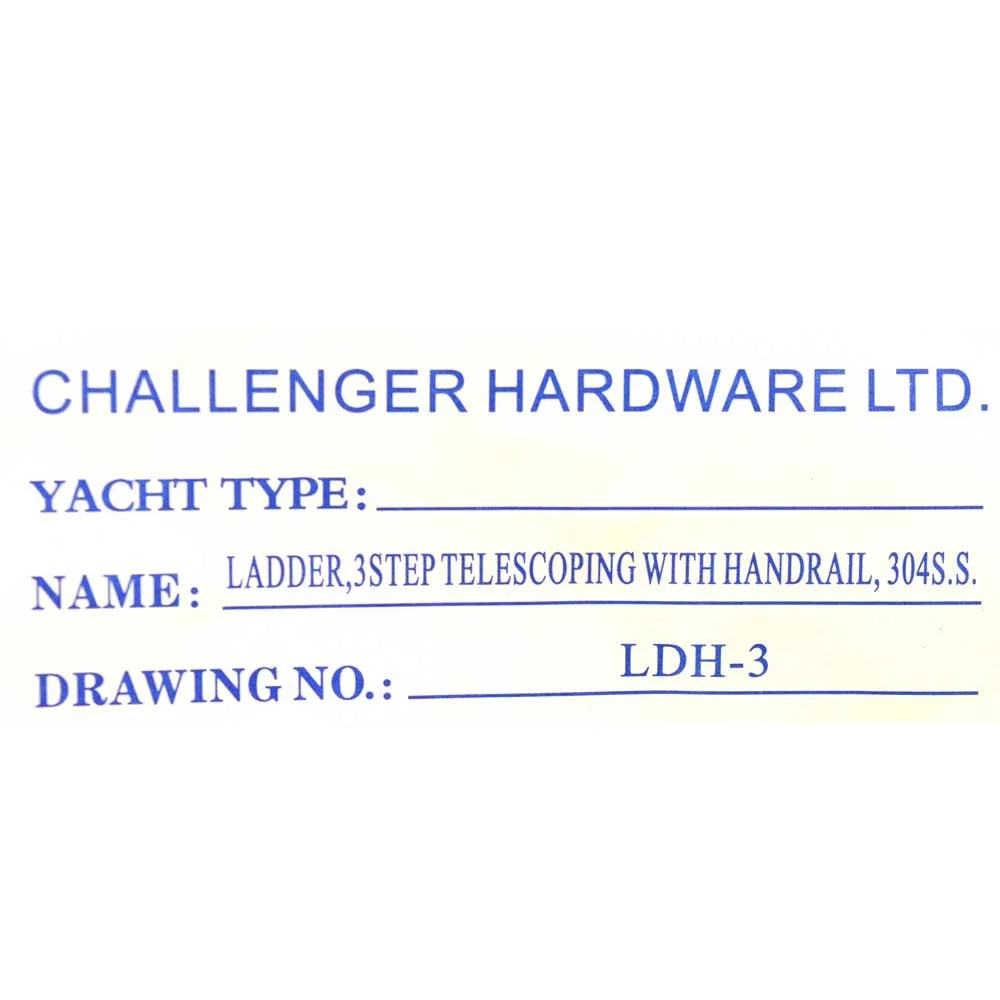 Challenger | 3 LDH-3 Telescoping Step Hardware Boat Stainless ladder