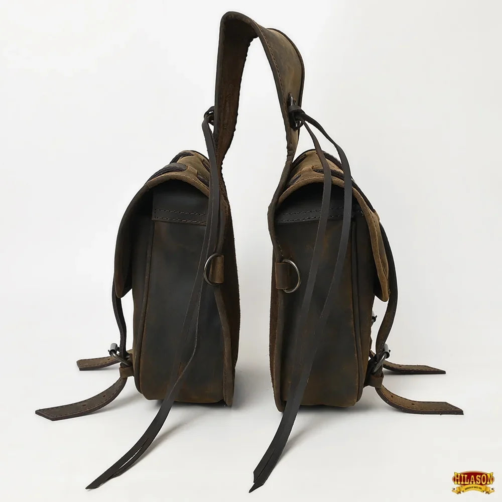 Dark Saddle Brown Bag Soft Leather Hilason Horse 19HS