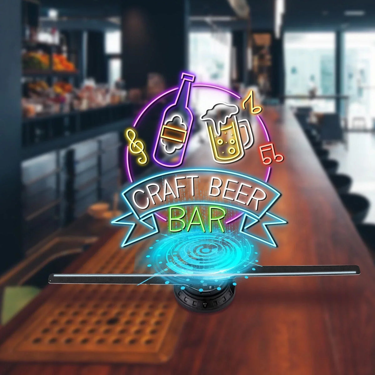 MIDUO 3D Club Decor Hologram Bar Effect Projector Fan Cafe