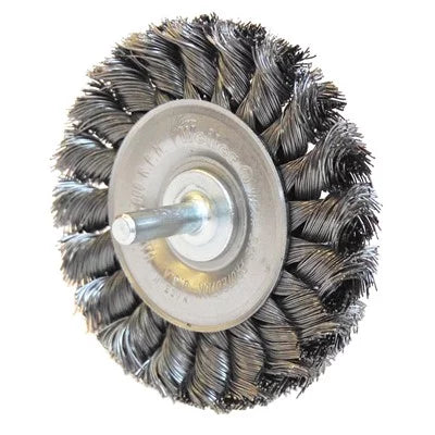 3 1/4" 0.014" Pack) 1/4" Wire (2 Weiler Steel Fill Wheel Stem-Mounted Knot Stem